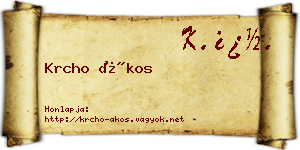 Krcho Ákos névjegykártya