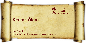 Krcho Ákos névjegykártya